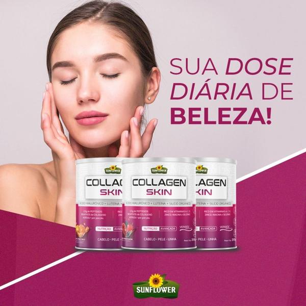 Imagem de Colágeno Verisol com Ácido Hialurônico Luteína Silício Orgânico 250g - Collagen Skin