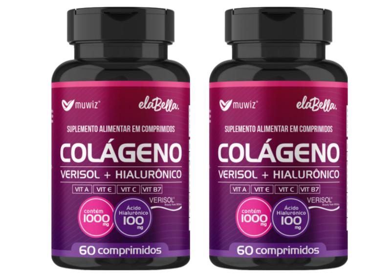 Imagem de Colágeno Verisol + Hialurônico 60 comprimido 1000mg Muwiz