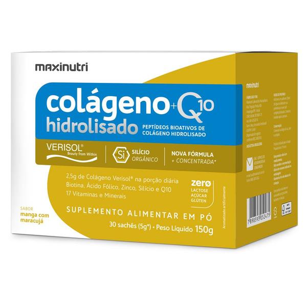 Imagem de Colágeno Verisol Sachês Manga Maracujá 30x5g + Q10 Maxinutri