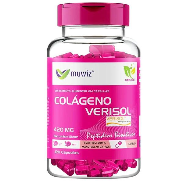 Imagem de COLÁGENO VERISOL + VITAMINAS 120 Cápsulas 420mg MUWIZ