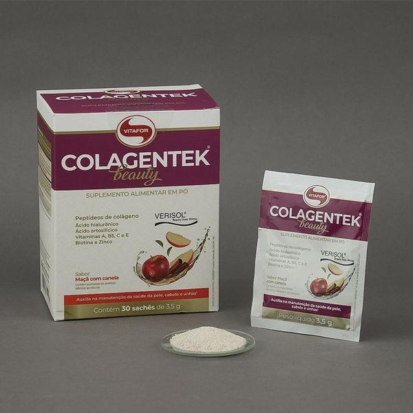 Imagem de Colagentek Beauty - 30 Sachês (3,5g) Sabor Maçã com Canela Colágeno para Pele e Beleza