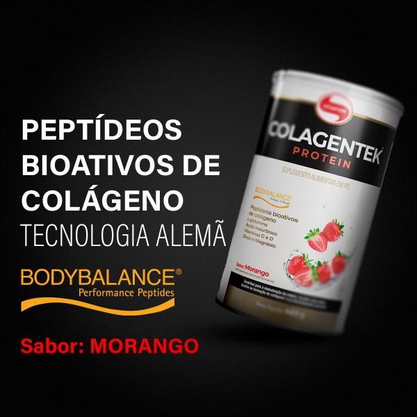 Imagem de Colagentek Protein - Peptídeos Bioativos de Colágeno  460g  Sabor Morango  Vitafor