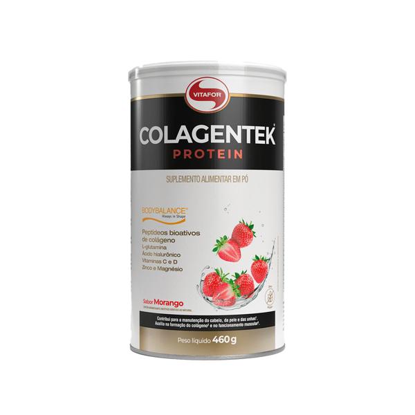 Imagem de Colagentek Protein - Peptídeos Bioativos de Colágeno  460g  Sabor Morango  Vitafor