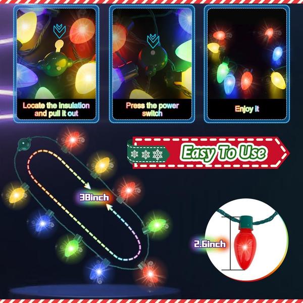 Imagem de Colar Amarlozn Christmas LED Light Flash para crianças/adultos