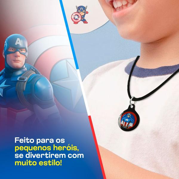 Imagem de Colar infantil menino + pingente batman qualidade premium presente criança amarelo preto moda heroi