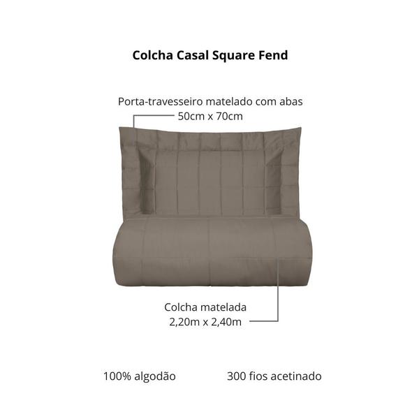 Imagem de Colcha Casal 300 Fios Kacyumara Square 03 Peças Fend Stone