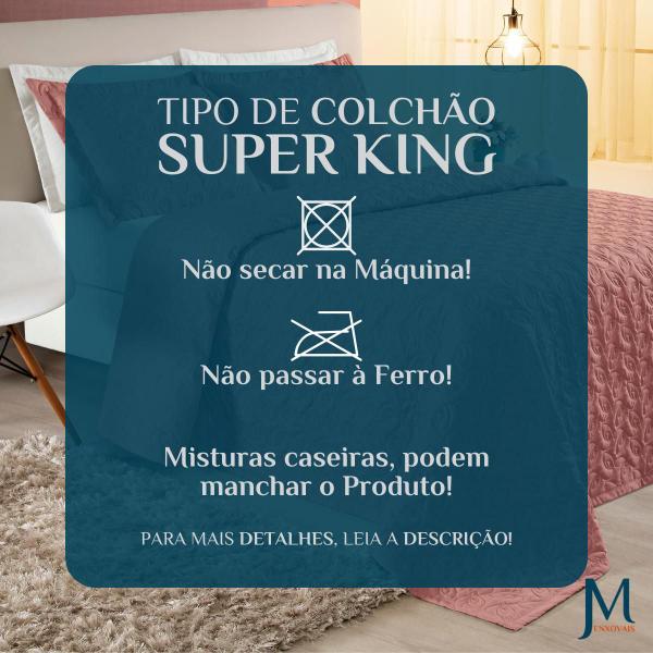 Imagem de Colcha Casal King Size Agata Bordada 200 Fios Super Elegante