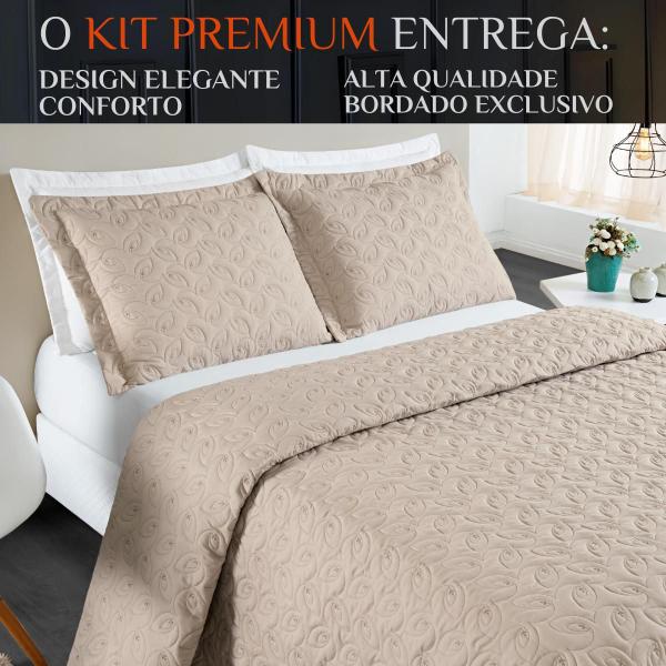 Imagem de Colcha Casal King Size Agata Bordada 200 Fios Super Elegante