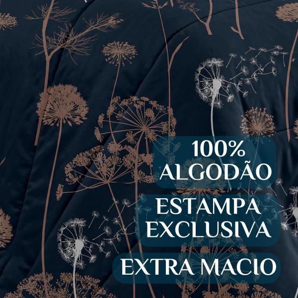 Imagem de Colcha Casal Queen Size Safira Estampado Matelado 100%