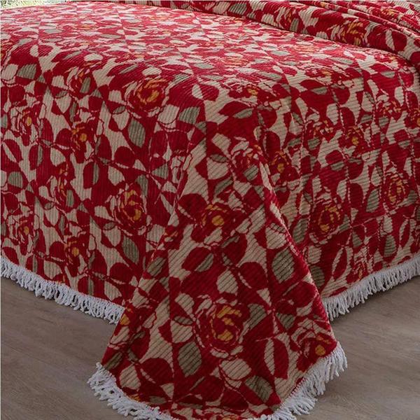 Imagem de Colcha Chenille Canelada Rafaella 220x240cm Vermelho Jolitex