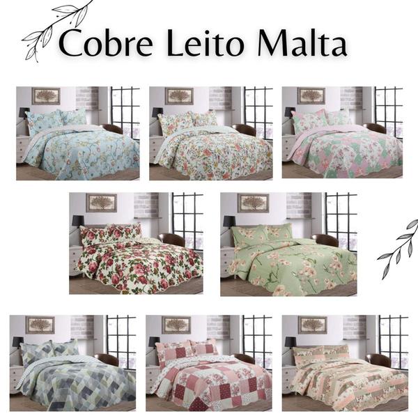 Imagem de Colcha Cobre Leito Jogo de Cama Casal Patchwork estampado Dupla Face 2.20x2.40