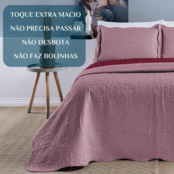 Imagem de Colcha Cobreleito Casal King Size Glamour Dupla Face 03 Pçs