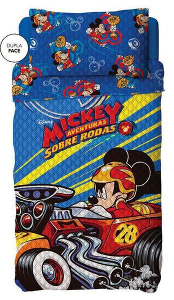 Imagem de Colcha Dupla Face Infantil Mickey Azul Lepper