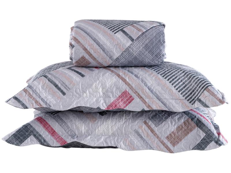 Colcha Queen Jolitex Ultrasonic Dyuri Olinda Cinza 3 Peças Colcha Queen Jolitex Ultrasonic Dyuri Olinda Cinza 3 Peças