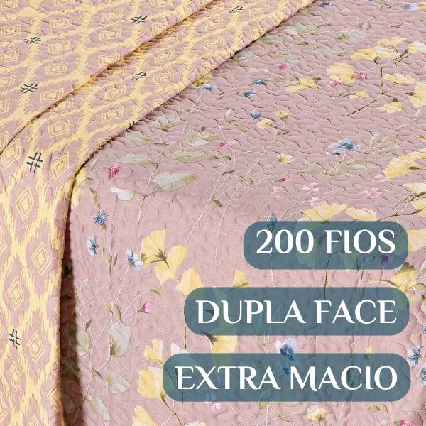 Imagem de Colcha Queen Size Babado Florença Bordado Dupla Face 200 Fios BOUTI