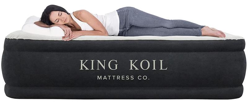 Imagem de Colchão Air Mattress King Koil Luxury, almofada de pelúcia em tamanho real