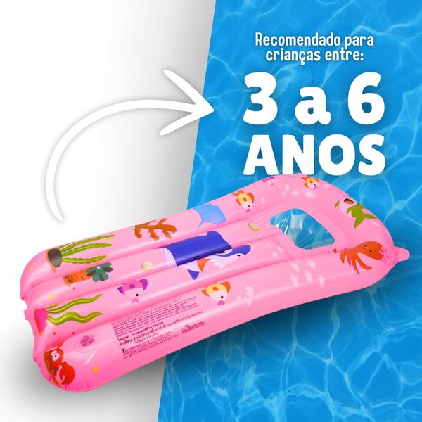 Imagem de Colchão Bronzeador Boia Inflável Criança Piscina Verão Bote Cor Rosa