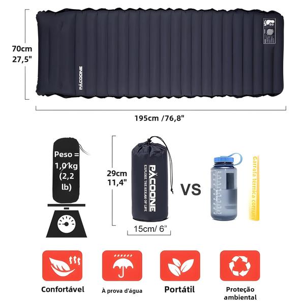 Colchão de Ar Autoinflável Ultraleve 10cm - Camping, Piquenique e Barracas Imagem de Colchão de Ar Autoinflável Ultraleve 10cm - Camping, Piquenique e Barracas
