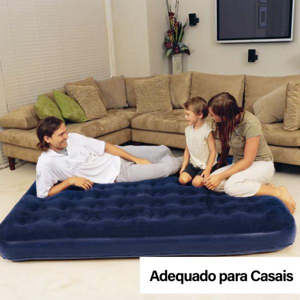 Imagem de Colchão de Ar Cama Dobrável Inflável Casal Camping Casa Parque  WCT Fitness