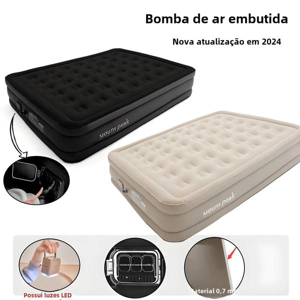 Imagem de Colchão de Ar Inflável para Camping - Luxuoso para 2 Pessoas com Bomba Embutida