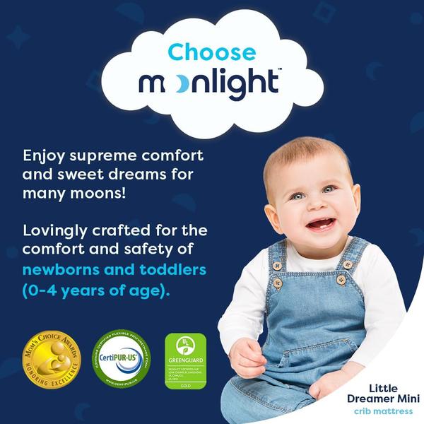 Imagem de Colchão de berço Moonlight Slumber Little Dreamer Mini 5" de 2 estágios