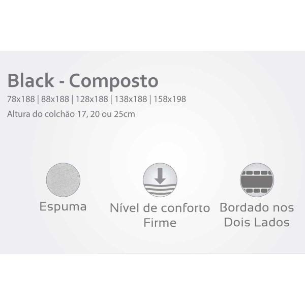 Imagem de Colchão Herval Espuma Black 17 DF+Box Gray 138x188