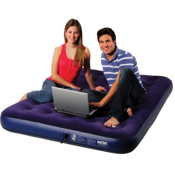 Imagem de Colchão Inflável Casal 191x22x137cm Camping Cama Multiuso Resistente Acampamento Aguenta Grande Portátil Confort Viagem