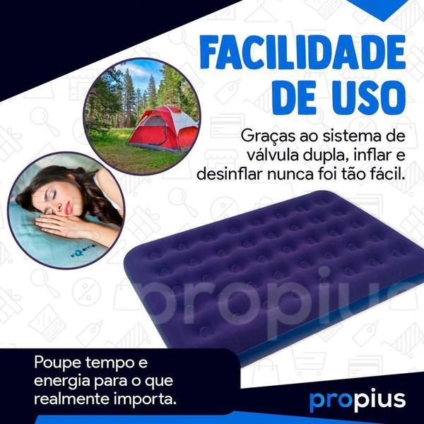 Imagem de Colchão Inflável Casal 191X22X137Cm Camping Elevado Cama