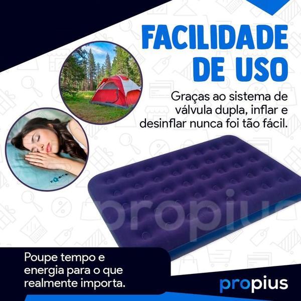 Imagem de Colchão Inflável Casal 191X22X137Cm Camping Elevado Queen