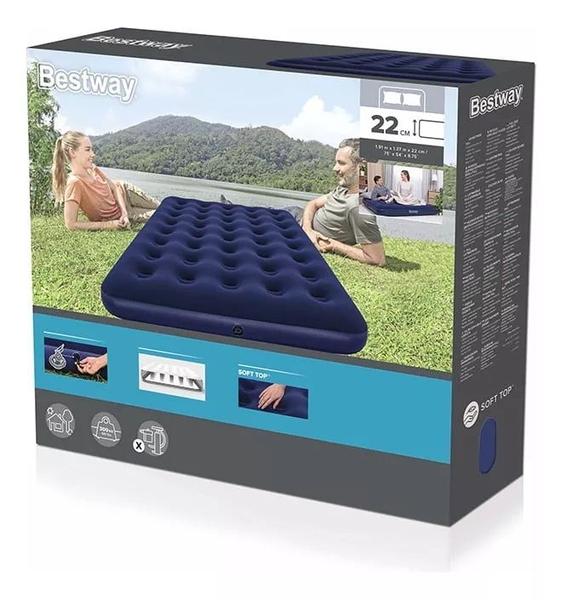 Imagem de Colchão Inflável Casal Camping Praia 300kg Bestway Soft Top