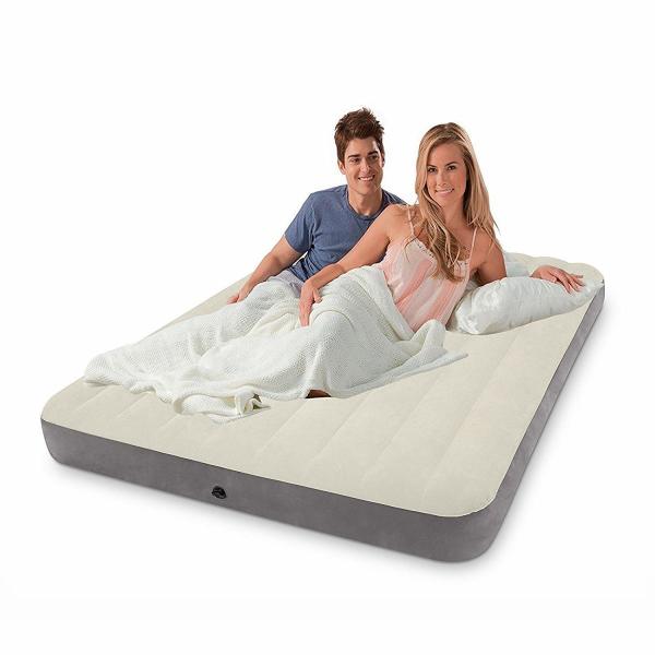 Imagem de Colchão Inflável Casal Queen Intex FIBER TECH Camping 64103 com Bomba de Inflar Elétrica USB Intex QuickFill 150 66616