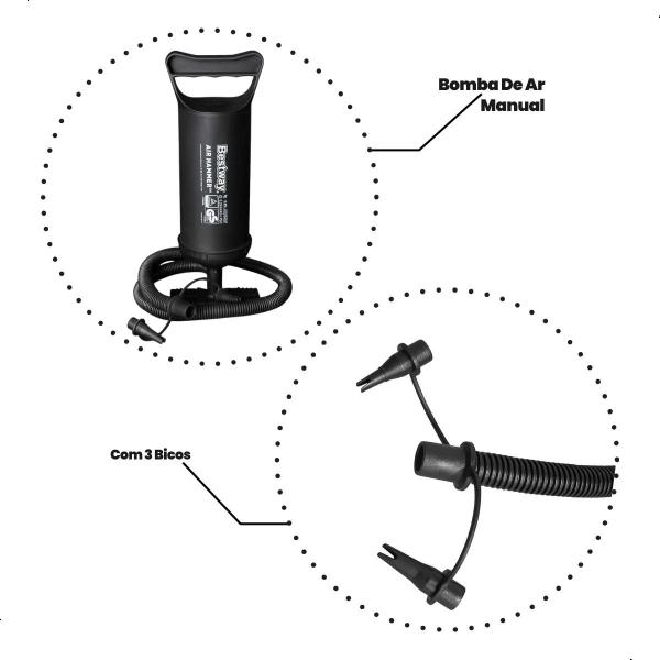 Imagem de Colchão Inflável Casal Resistente 300kg + Bomba De Ar Manual