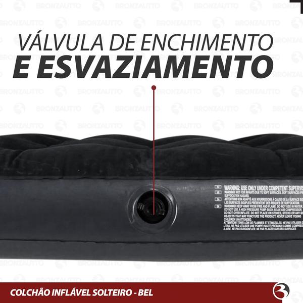 Imagem de Colchão Inflavel De Solteiro Multiuso Resistente Bel Deluxe Preto