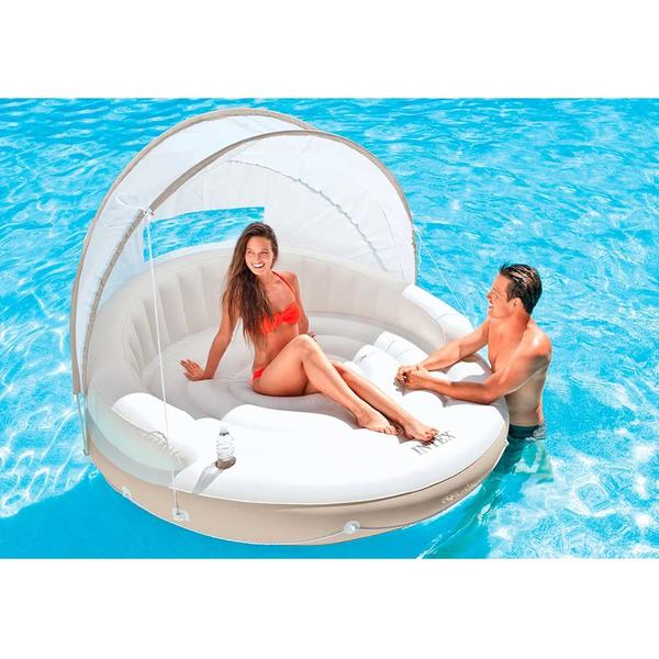 Imagem de Colchão Inflável Ilha Gigante Intex Piscina Com Cobertura