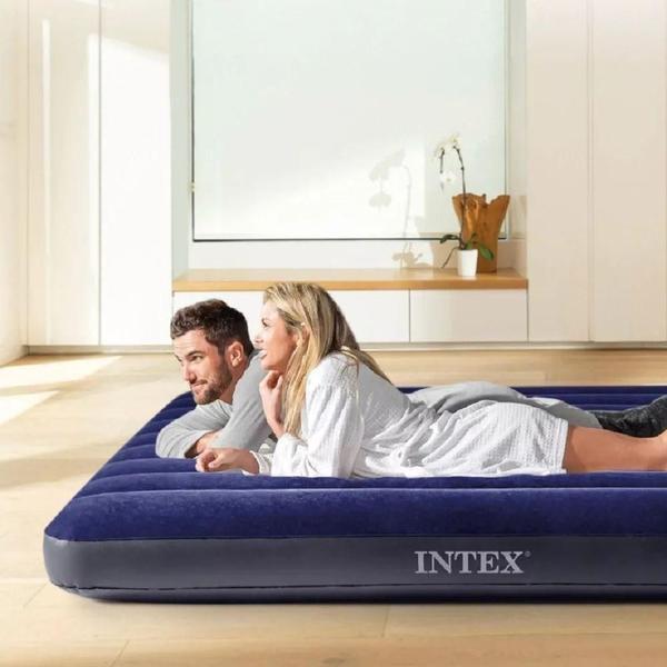 Imagem de Colchão Inflavel Intex Casal 272Kg + Bomba De Manual 68612