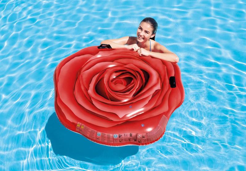 Imagem de Colchão Inflável Rosa Vermelha Boia Piscina Pvc 137X132Cm