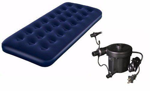 Colchão Inflável Solteiro Bestway + Bomba de Inflar Elétrica 220v Imagem de Colchão Inflável Solteiro Bestway + Bomba de Inflar Elétrica 220v