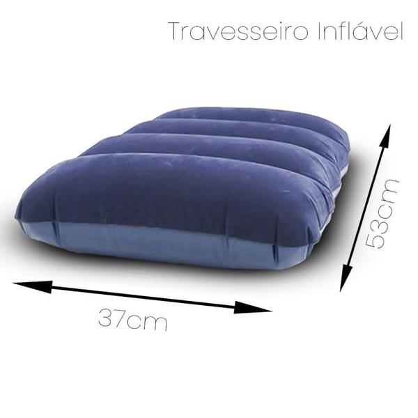 Colchão Inflável Solteiro Camping Praia + 1 Travesseiro - OMEGA Imagem de Colchão Inflável Solteiro Camping Praia + 1 Travesseiro