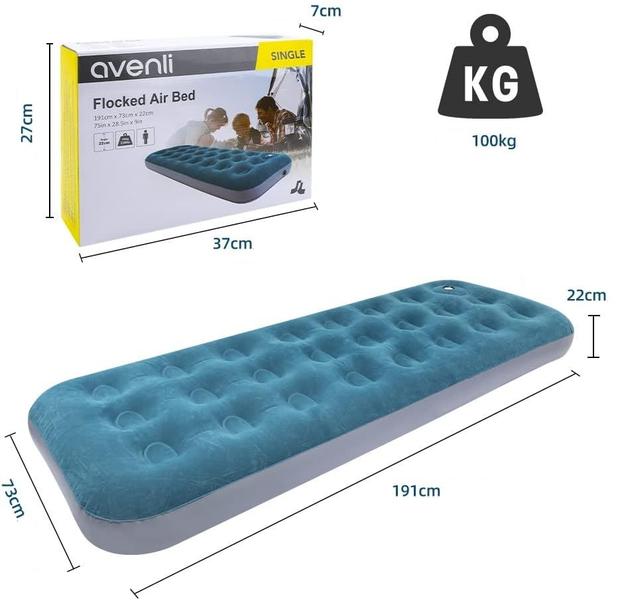 Colchão Inflável Solteiro Com Inflador Embutido + Travesseiro - OMEGA Imagem de Colchão Inflável Solteiro Com Inflador Embutido + Travesseiro