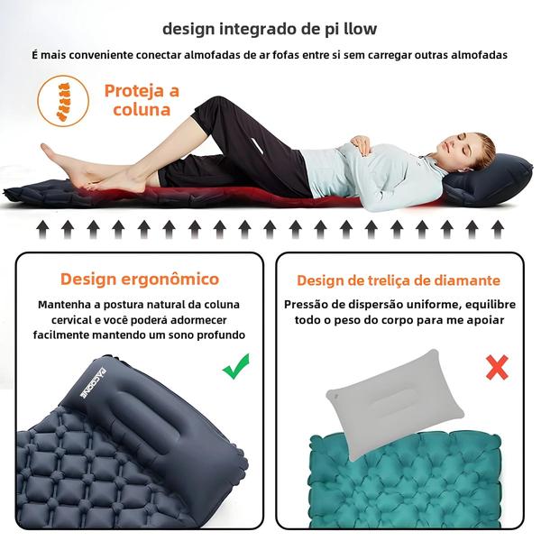 Imagem de Colchão Inflável Ultraleve Impermeável Para Acampamento Ao Ar Livre, Almofada De Dormir Com