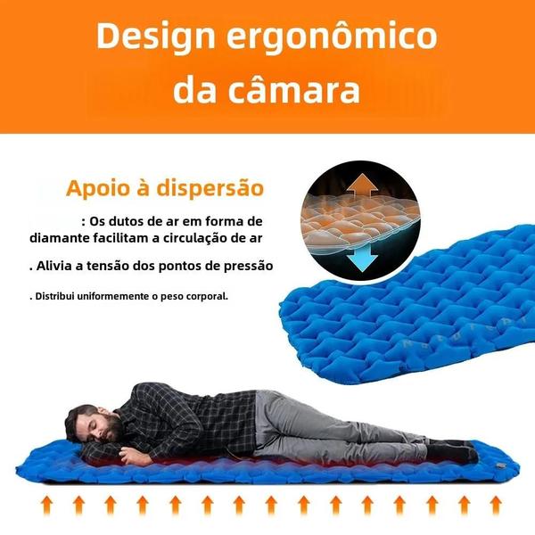 Imagem de Colchão Inflável Ultraleve Naturehike para Camping - Almofada de Dormir Dobrável