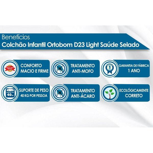 Imagem de Colchão p/Berço D23 Light Saúde Infantil - 60x130x12 - Ortobom