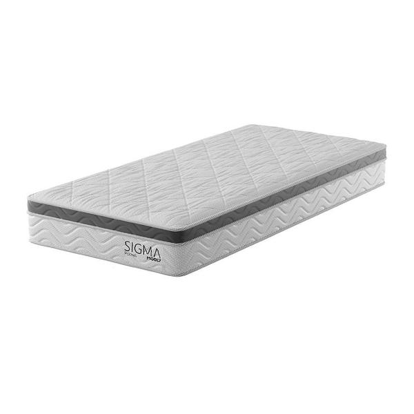 Colchão Solteirão Sigma Molas Ensacadas (22x108x198) Branco e Cinza - Modern