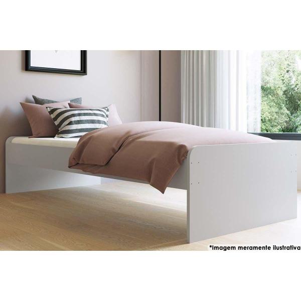 Colchão Solteiro Pérola Polar (1un) + Cama Conect Branco - Santos Andirá Imagem de Colchão Solteiro Pérola Polar (1un) + Cama Conect Branco