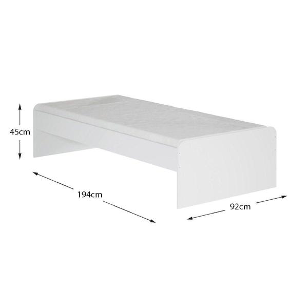 Colchão Solteiro Pérola Polar (1un) + Cama Conect Branco - Santos Andirá Imagem de Colchão Solteiro Pérola Polar (1un) + Cama Conect Branco