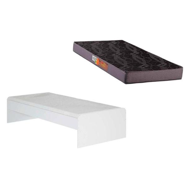 Colchão Solteiro Pérola Polar (1un) + Cama Conect Branco - Santos Andirá Imagem de Colchão Solteiro Pérola Polar (1un) + Cama Conect Branco
