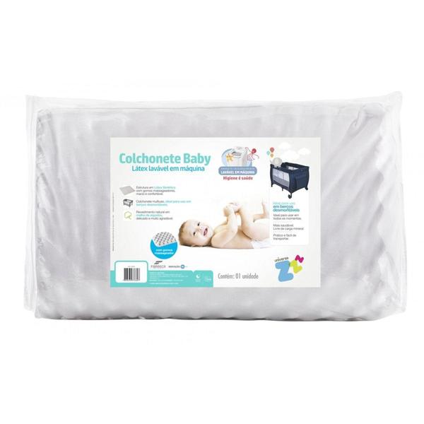 Imagem de Colchonete Baby Látex Lavável Berço Desmontável 65x90x04cm Fibrasca