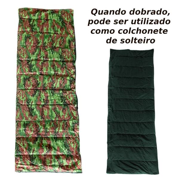 Imagem de Colchonete Casal para Camping Trilha Pesca Camuflado Verde  F.a. Colchoes 