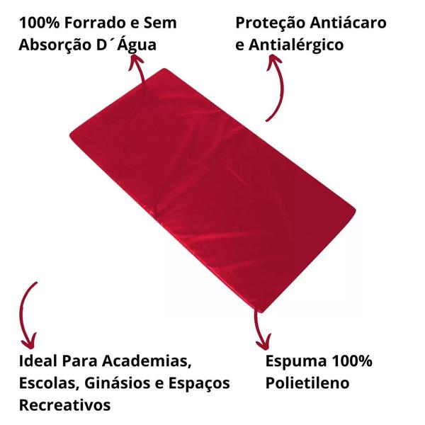 Imagem de Colchonete de Ginástica e Treinamento Esportivo Vermelho 90x40x3