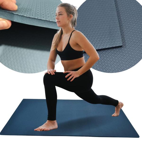 Imagem de Colchonete EVA 100X50cm Altura Grossa 10MM Diversas Cores Cinza Preto Azul Rosa para Academia Atividades Físicas Exercícios Yoga Cross Anti Impacto